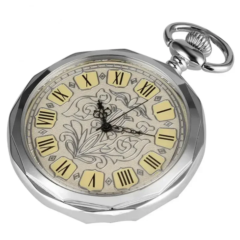Classic Hand Winding Mechanical Pocket Watch Classic Open Face Clock Pendant Chain For Men Ladies Relogio De Bolso Gift