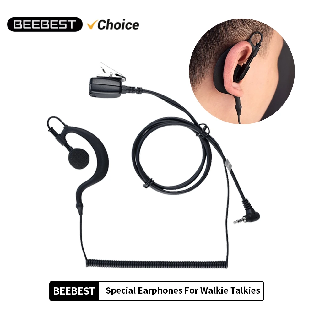 Youpin Beebest Walkie Talkie Earphone H1 3MM Wired Earpiece Ear-hook Headset Spiral Cable for Xiaomi Walkie Talkie Lite/1S/2/2S