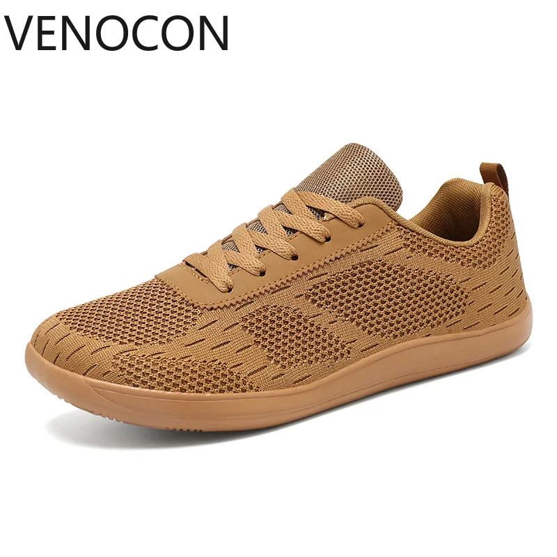 VENOCON Men's Barefoot Knit Mesh Upper Extra Wide Toe Box Zero Drop Ultralight Shoes Sneakers Footwear For Man Men Woman