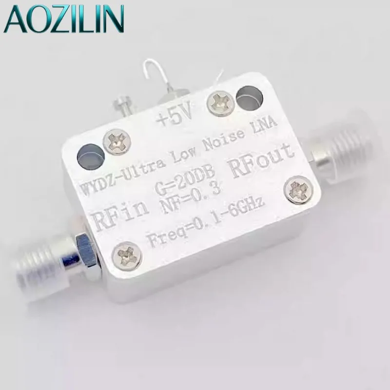 AOZILIN Ultra‑Low Noise LNA Amplifier NF=0.3 0.1‑6GHz RF Receiver Front‑End High Sensitivity Test Module