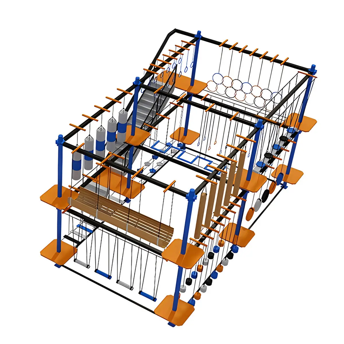Heißer Verkauf Kletterkurse Abenteuerpark Ausrüstung Outdoor Indoor Seilspielplätze für Kinder und Erwachsene