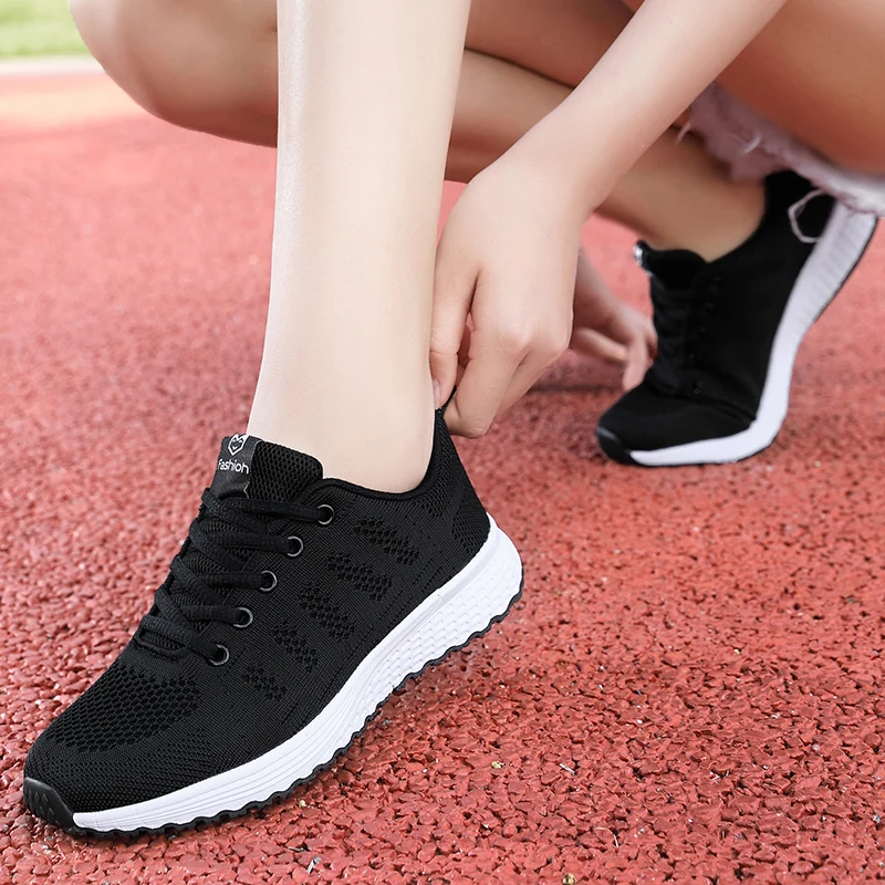 Women Casual Sneakers Flats Air Mesh Breathable Trainers Ladies Shoes Female Eva Brilliant Shoes Basket Tennis Hiking Feminino