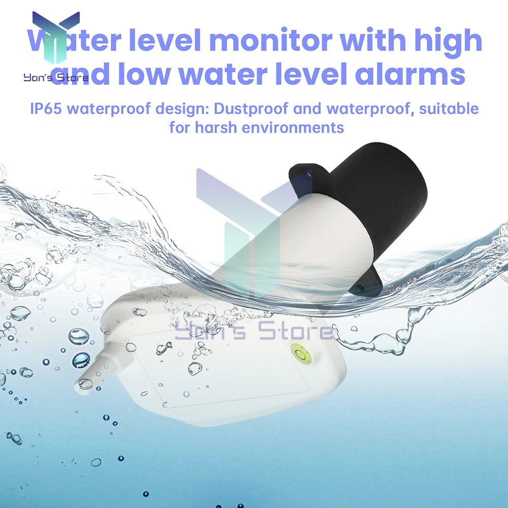 Digital Water Tank Water Level Gauge Ultrasonic Liquid Level Gauge Water Level Monitor With IP65 Waterproof Water Level Alarm