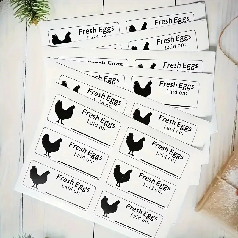 

20 Sheets Per Pack, 6 Stickers Per Sheet, 1.18*3.5in Per Sticker, Egg Carton Date Labels, Farm Fresh Egg Date Marking Labels, Fresh Egg Market Stall Packaging Stickers, Suitable for Egg Packaging Stickers
