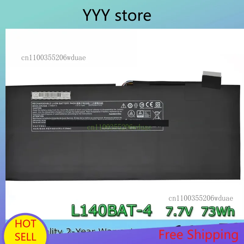 

Оригинальный аккумулятор для ноутбука L140BAT-4 7,7 В, 73 Втч, 2025 год, для Clevo L140CU L141CU L140MU L141MU Lemp9 System76 Darter Pro 2021
