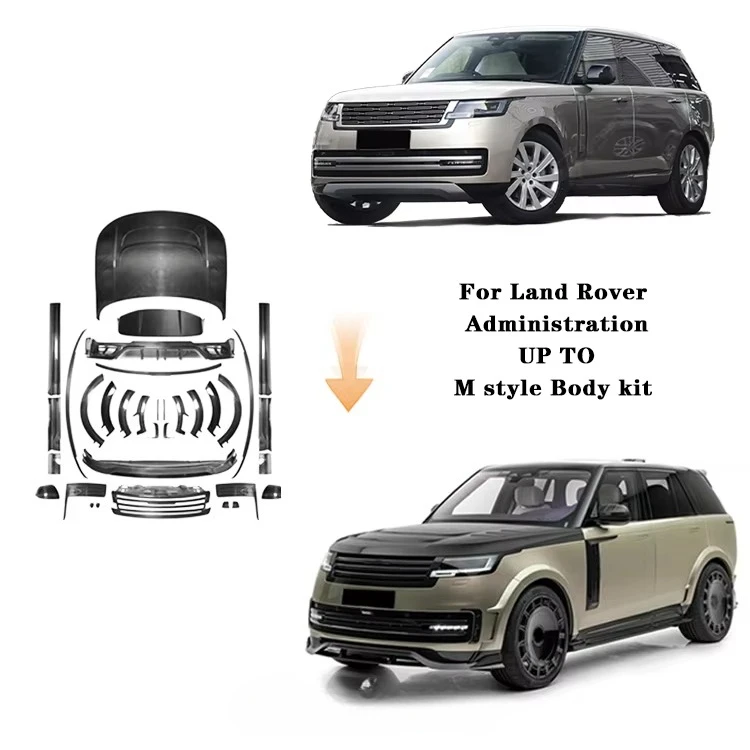 Car Parts M Style Body Kit for  Range Rover vogue 2023 Car Front Lip Rear Diffuser Hood Sider Skirts Body Kit