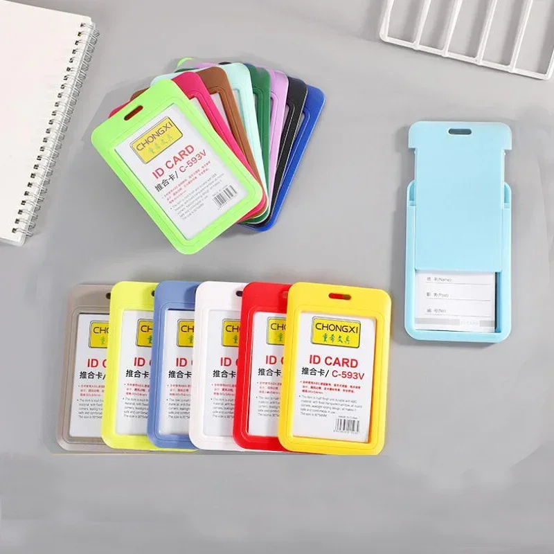 Business Pass Work Card Holder Solid Color Credit Card Protector Working Permit Case Badge Holder Card Cover Case Sleeve