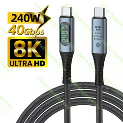 USB4.0 40 Gbit/S Type C à C PD3.1 240W Ultra-rapides Câble De Charge 8K @ 60Hz pour PS5 Nintendo Switch Galaxy S22 MacBook Pro