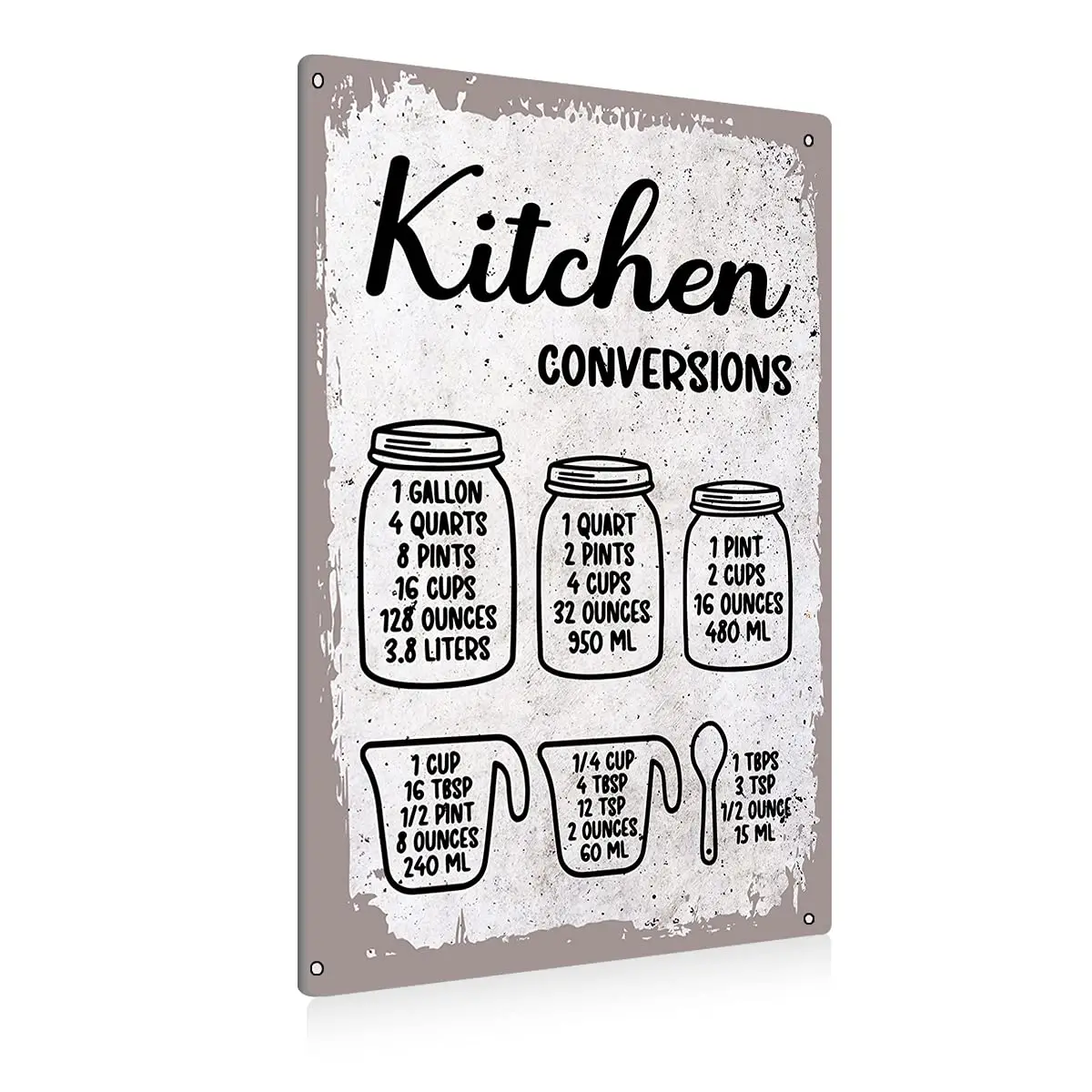 BEASTZHENG Funny Kitchen Conversions Metal Tin Sign Wall Art Decor Farmhouse Retro Sign for Home Decor Gifts - 8x12 Inch