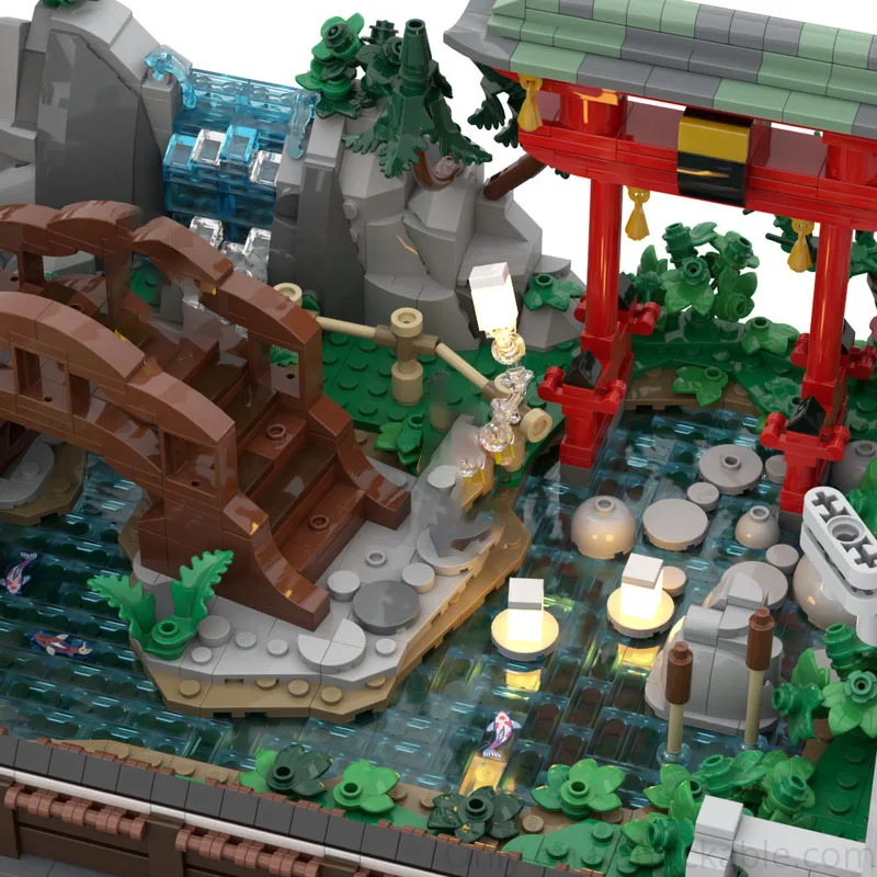 Moc ビルディングブロック中国風庭園建築技術モジュールビルディングブロックフェスティバルギフト子供のおもちゃ DIY セット