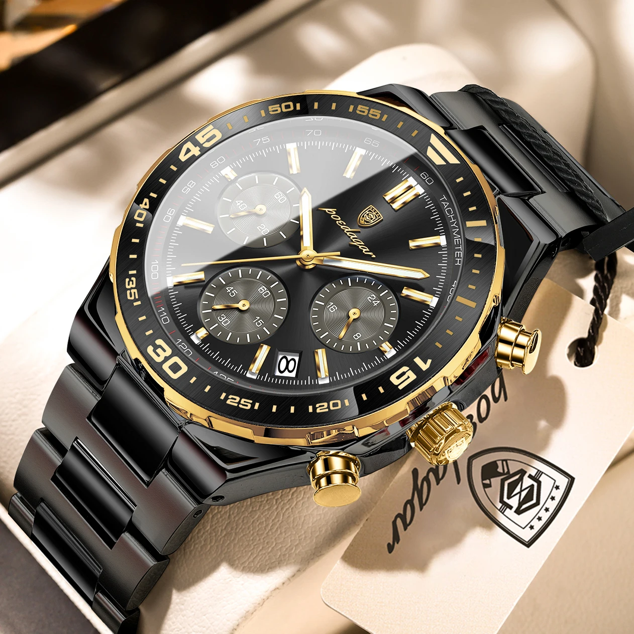 POEDAGAR Fashion Creative Men's Quartz Watch Waterproof Luminous Sport Man Clock Date Chronograph Business Watches For Men Reloj image 3