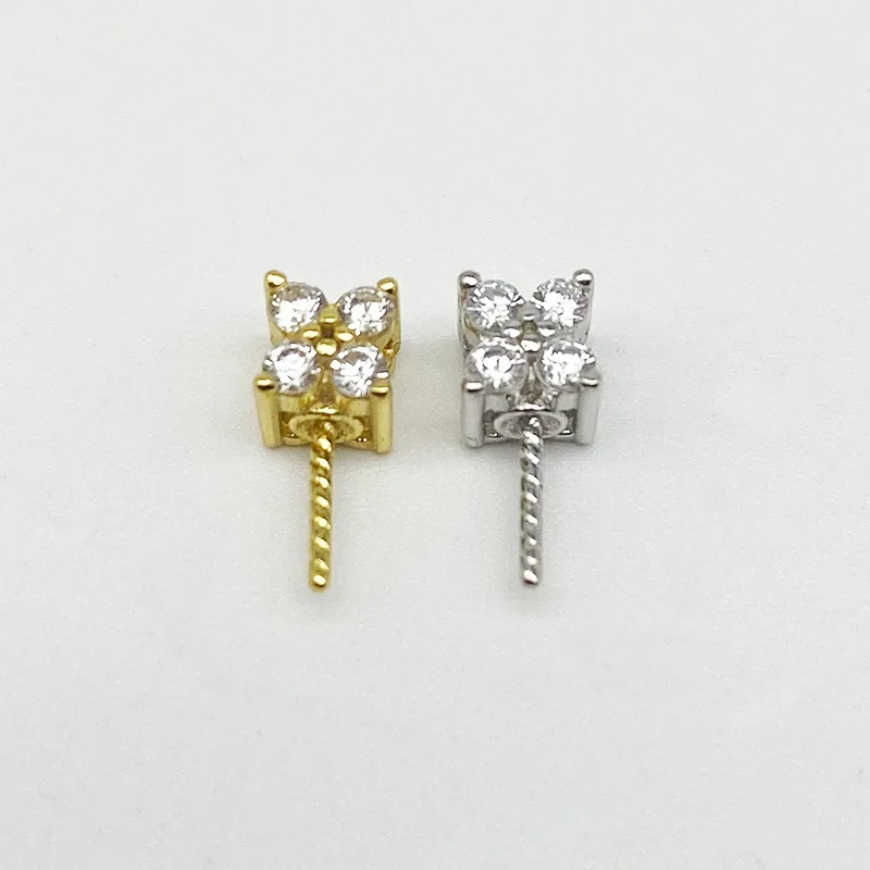 S925 فضة اللؤلؤ قلادة إعداد العنصر المجوهرات الشعبي مع لهجات تشيكوسلوفاكيا جبل فارغ لقلادة اللؤلؤ DIY #2