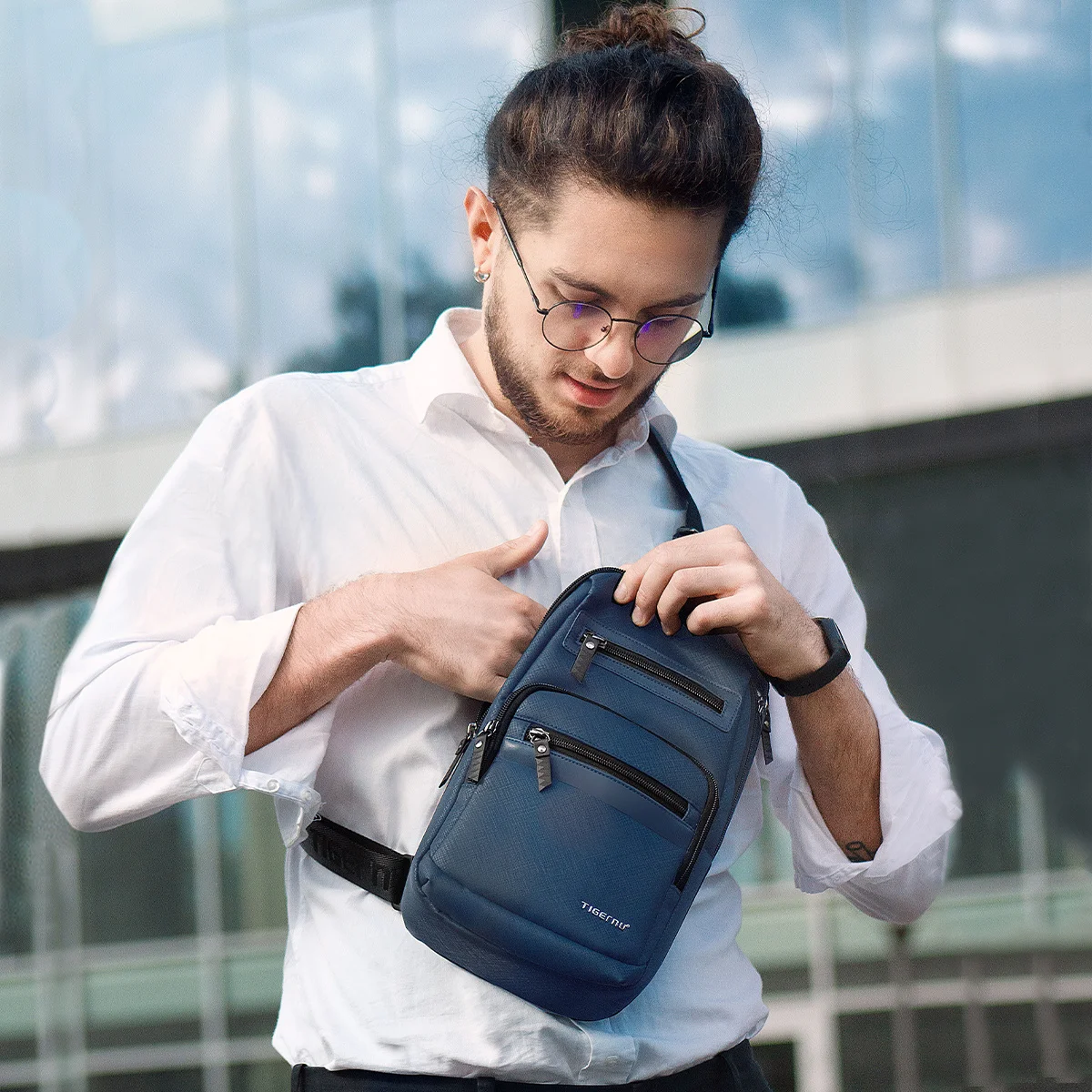 Levenslange Garantie Beknopt Lichtgewicht Heren Schoudertas Oxford Anti-Rimpel Waterdichte Reizen Heren Mode Messenger