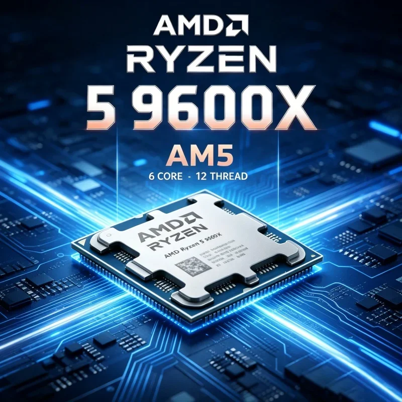 

AMD Ryzen 5 9600X PC Upgrade CPU Compatible AM5 Motherboard 6 Core 12 Thread 5.4GHz 32MB Cache 4nm 65W No Cooler