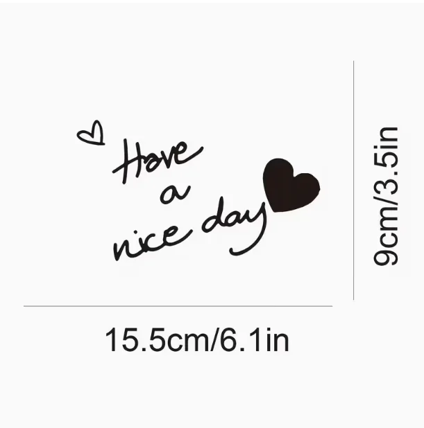1Pc Have a Nice Day Heart-Shaped Sticker Suitable for Bathroom, Bedroom, Living Room, Window, Mirror Sticker, Car Sticker