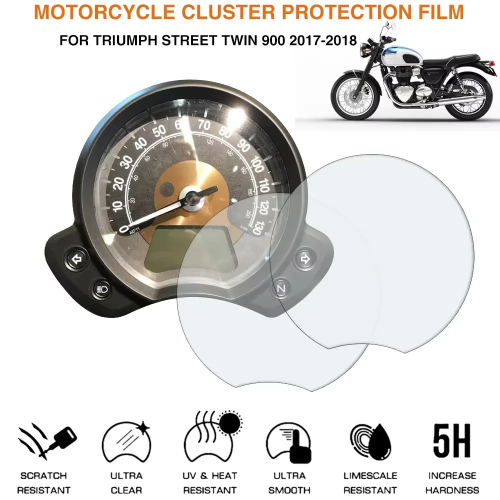 Cluster Scratch Protection Film Dashboard Shield for Triumph Street Twin 2016- Bobber Bonneville Speedmaster Street Scrambler 17