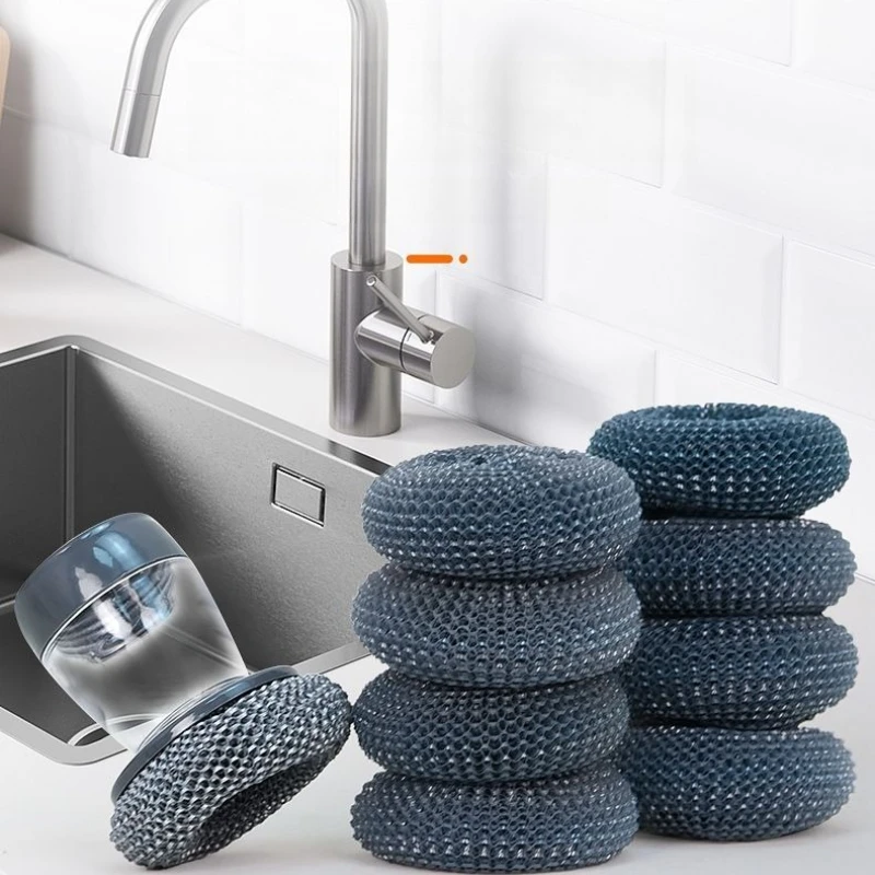 Automatic Liquid Adding Pot Washing Brush Stainless Steel Press Brush Kitchen Tool Household Cleaning Brush