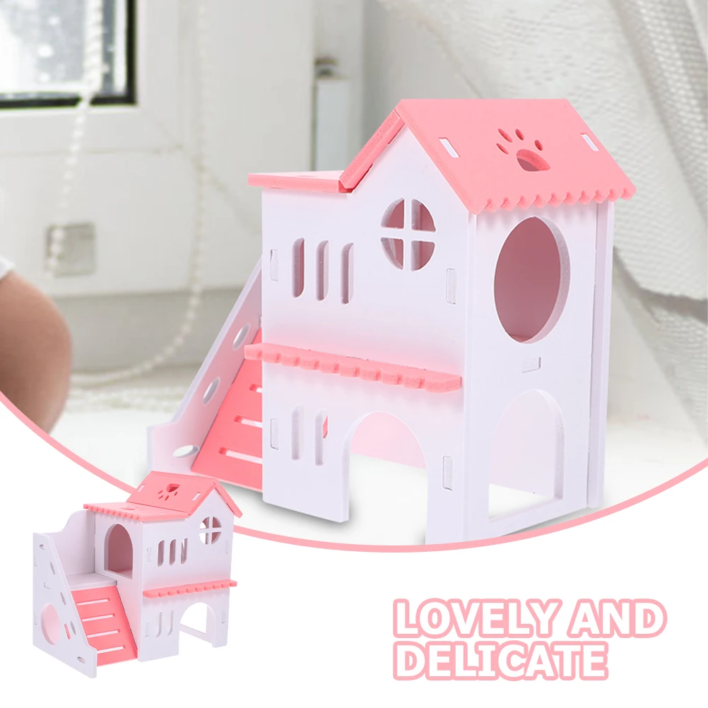 

2Pcs Small Animal Hideout PVC Hamster Villa Guinea Pig Hideout Cage Accessories Hamster Houses Rat Rat Supplies