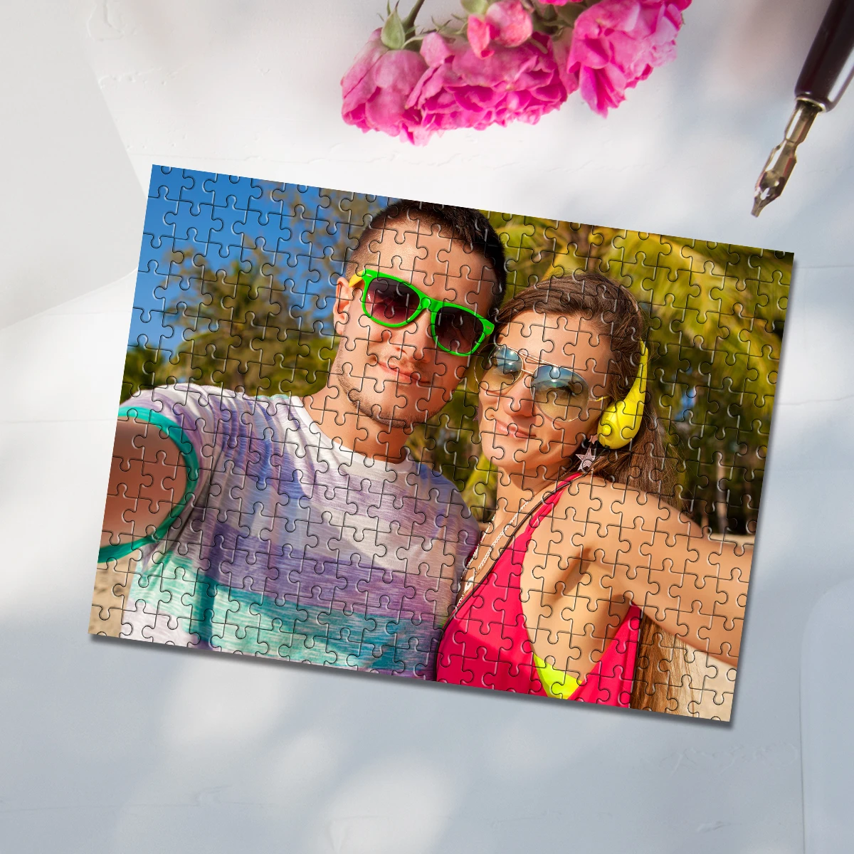 35/300/500/1000pcs Personalized Custom Photo Puzzle couple photos Father's Day Back To School Halloween Christmas New Year