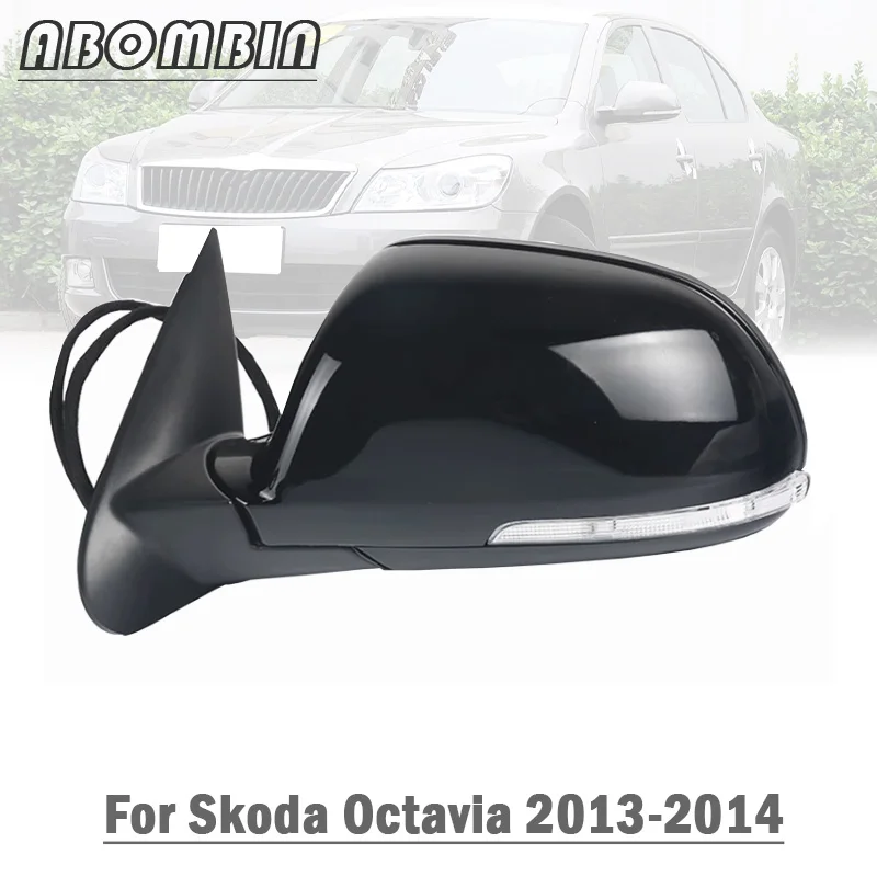 

Auto Door Wing Side Rearview Mirror Assembly Exterior Mirrors For Skoda Octavia 2013-2014 6PINS Manual Fold Without Welcome Lamp