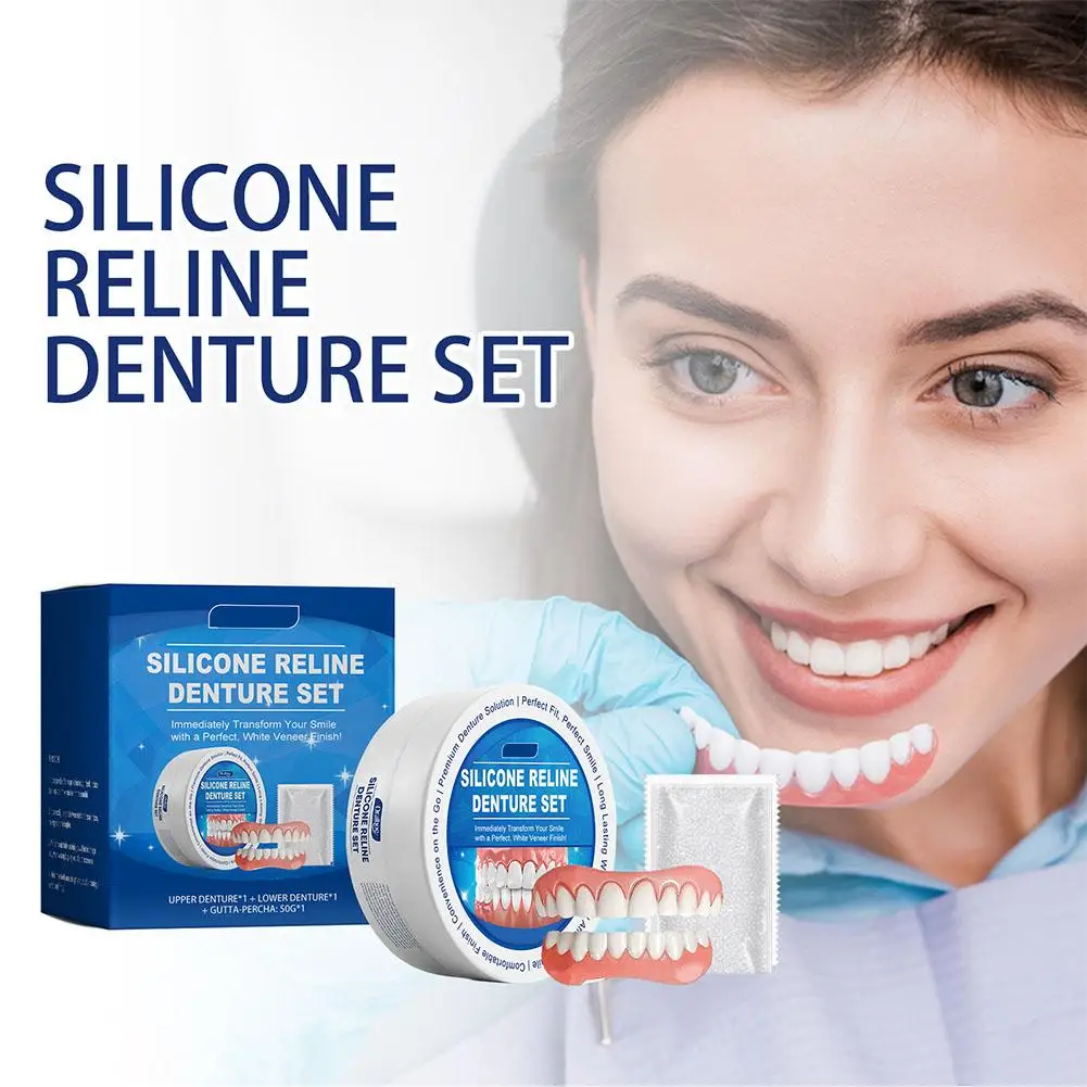 Denture Silicone Kit Denture Silicone Liners Soft Denture Kit Soft Denture Kit Teeth Upper And Lower Set Easy Use