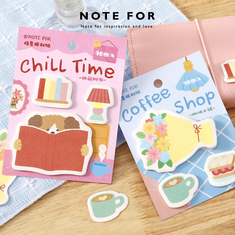 Office School Supplies Warm Little Lucky Series 3 in 1 Korean Style Cute and Fun Combination Notes Memo Pad Kawai Stationery
