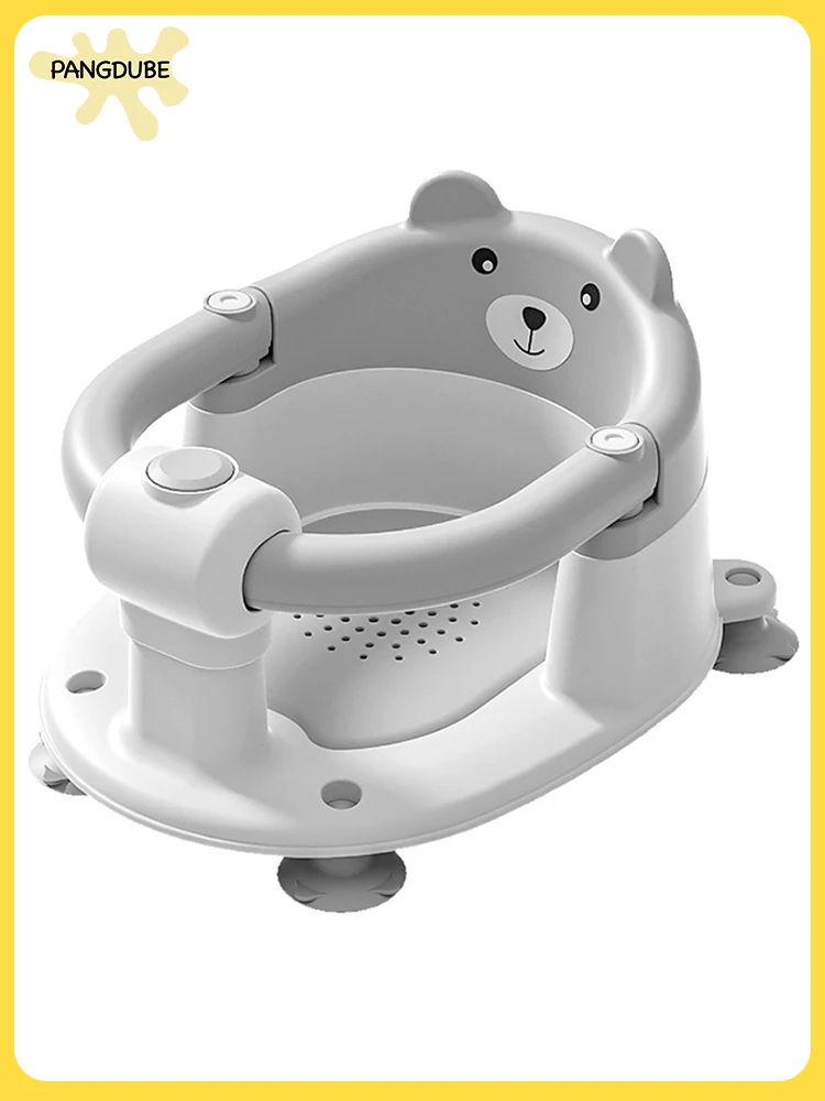 PANGDUBE Baby Bath Seat Cute Bear Non Slip Bathtub Chair for Infants Newborn 6~18 Months Baby Shower Bathing Seat