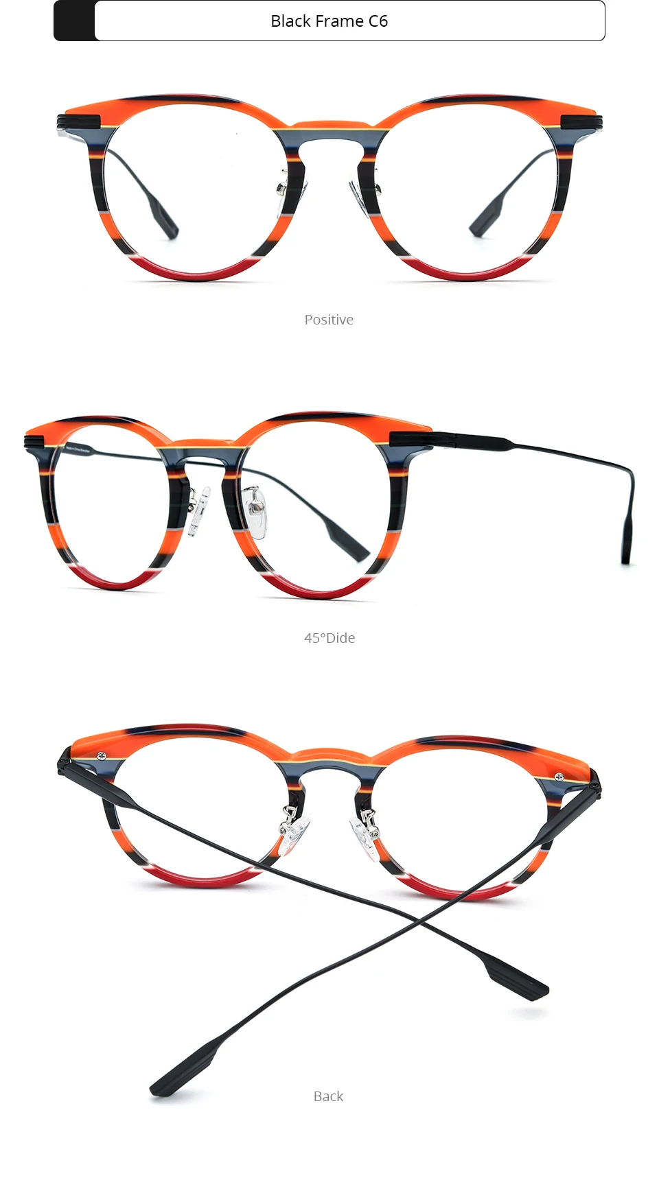 FONEX Acetat Titan Brille Rahmen Frauen Neue Marke Design Vintage Retro Runde Brillen Männer Japanische Brillen Brillen 85891 – Detail 12