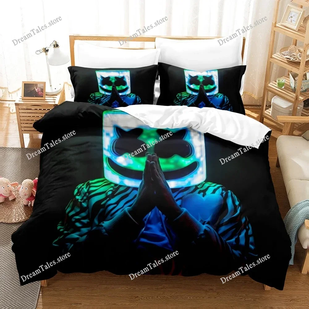 

Exquisite 3D DJ Marshmello Wallpaper Print Bedding Set Duvet Cover Comforter Bed Youth Kids Girls Boys Gift Home Textileextile