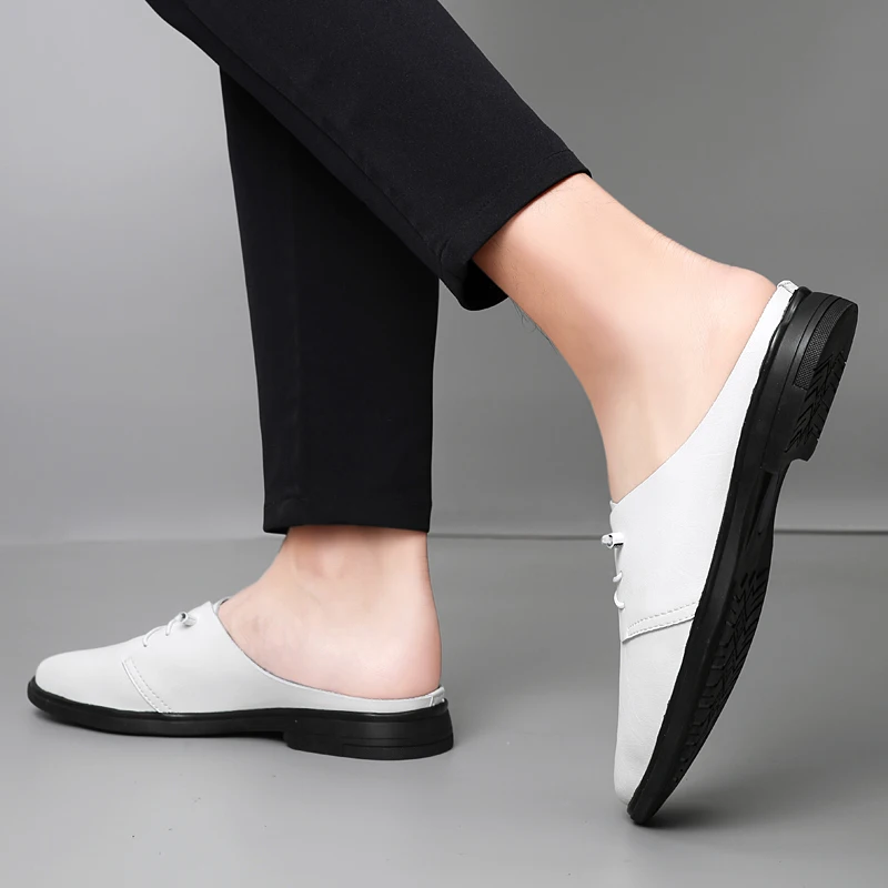 شباشب جلدية للرجال مقاس 37-47، رياضية، كاجوال، شاطئ، أحذية خارجية، بدون كعب، للقيادة، الحفلات، إلخ.