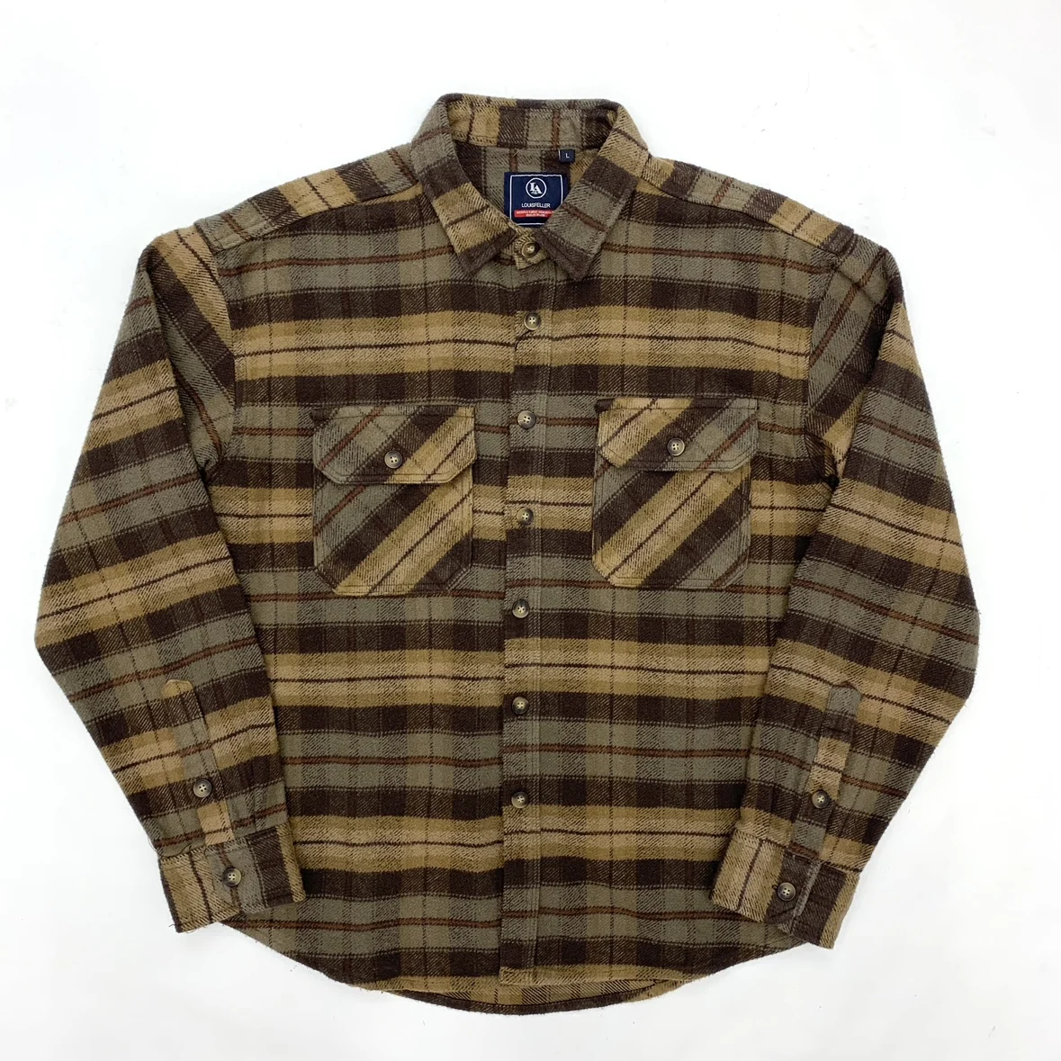 

Autumn and Winter Thick Warm Brushed Plaid Shirt Men's Workwear Long Sleeve European American Loose Flannel Casual Shirt Jacket