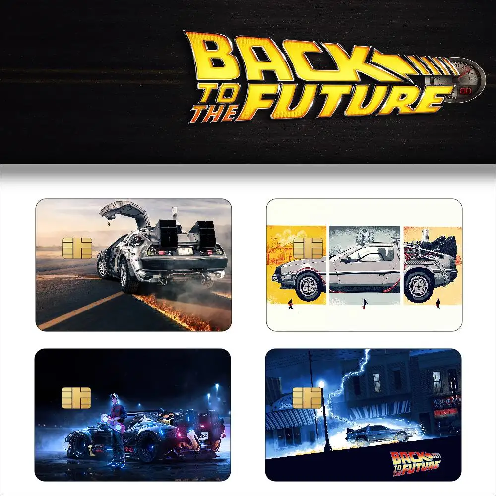 Movie B-Back To The Future 1 Set Of 4 Pcs Matte Film Cover Skin Sticker For Credit Card Bank Debit Bus Card