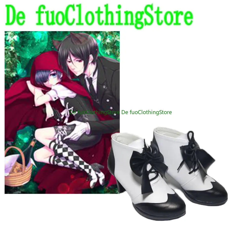 DefuoClothing Black Butler Ciel Phantomhive Cosplay ShoesBoots Game Anime Game Role-playing Halloween Party Props Shoes Boots