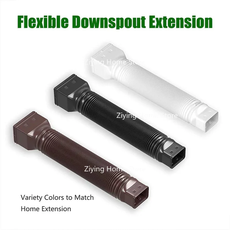 New 1Pack Rain Gutter Flexible Extender Drain Rainwater Connector Pipe Extension Telescopic Downspout
