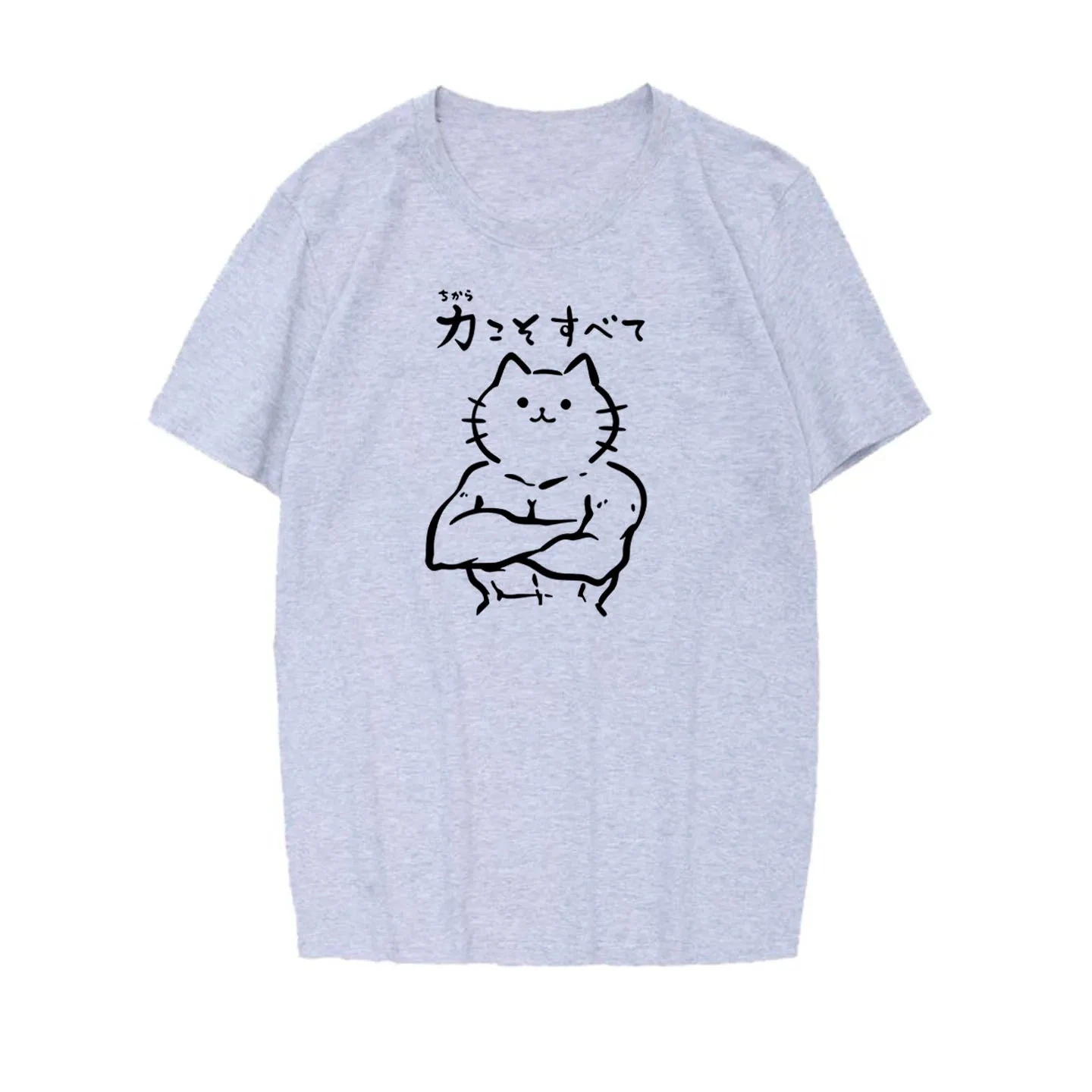 Fitness  Series Cute Women's Clothing Short Sleeve Breathable Round Neck T-Shirt Casual Summer Muscle Fitness Cat Sale Clothing