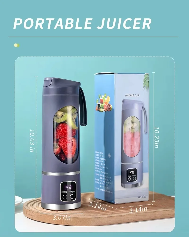 XMSL Smart Power Wireless Blender Cup Long Battery Life Fruit Juice Ice Crush Making Ice Crusher For Daily Workout Juice Maker