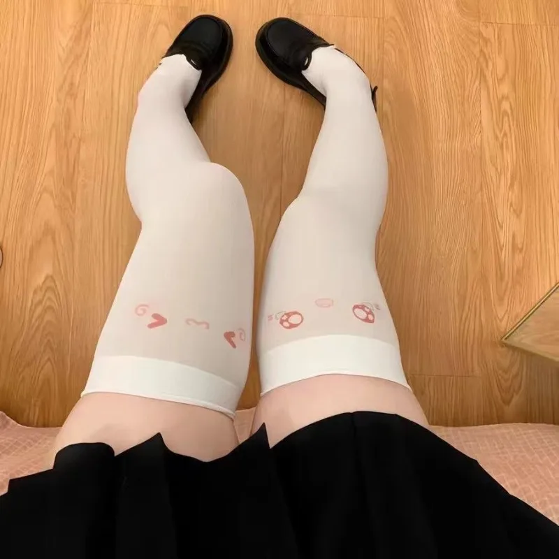 Japanese Anime Kawaii Expression Thigh Socks Cartoon Long Lolita Sock JK Harajuku Over Knee Thigh High Y2K Cosplay Stockings