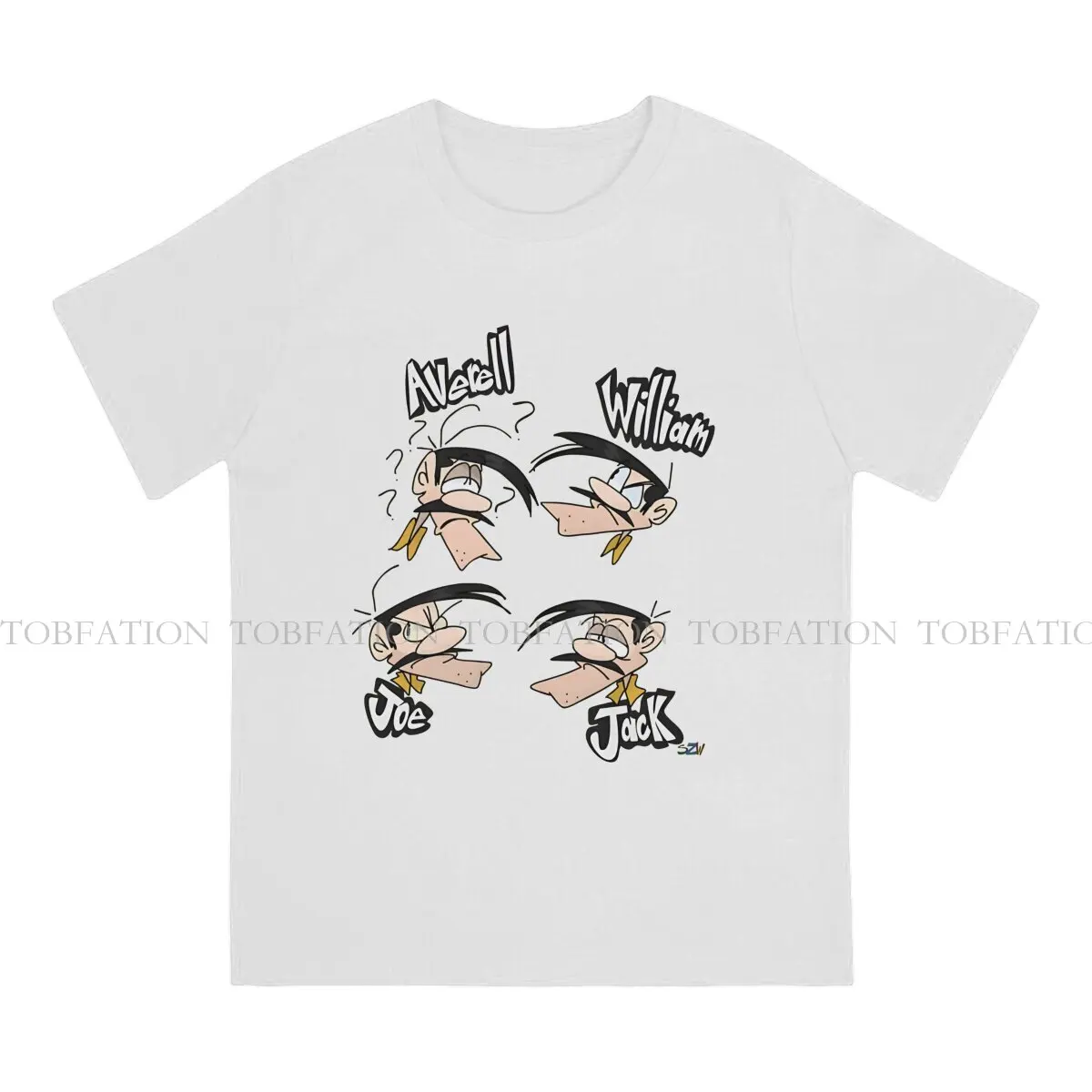 Lucky Luke Cartoon Comic TShirt for Men The Daltons Basic Casual Tee T Shirt Novelty New Design Fluffy image 2