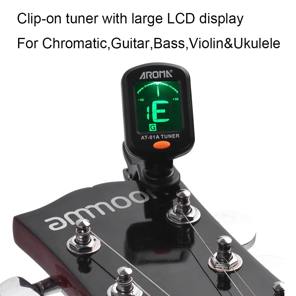 Guitar Tuner Foldable Rotatable Clip-on Tuner High Sensitivity for Bass Ukulele Chromatic Guitar Accessories Color Display ﻿ ﻿