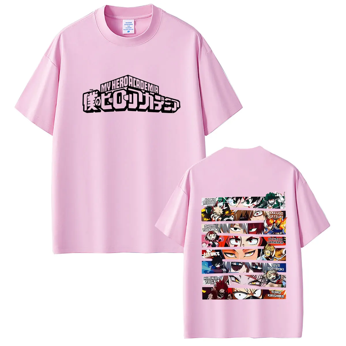 Bestseller Anime My Hero Academia Midoriya Izuku Shoto Todoroki Bakugou Katsuki Augen-Print T-Shirt für Männer und Frauen Lässiges Vintage T-Shirt – Detail 6