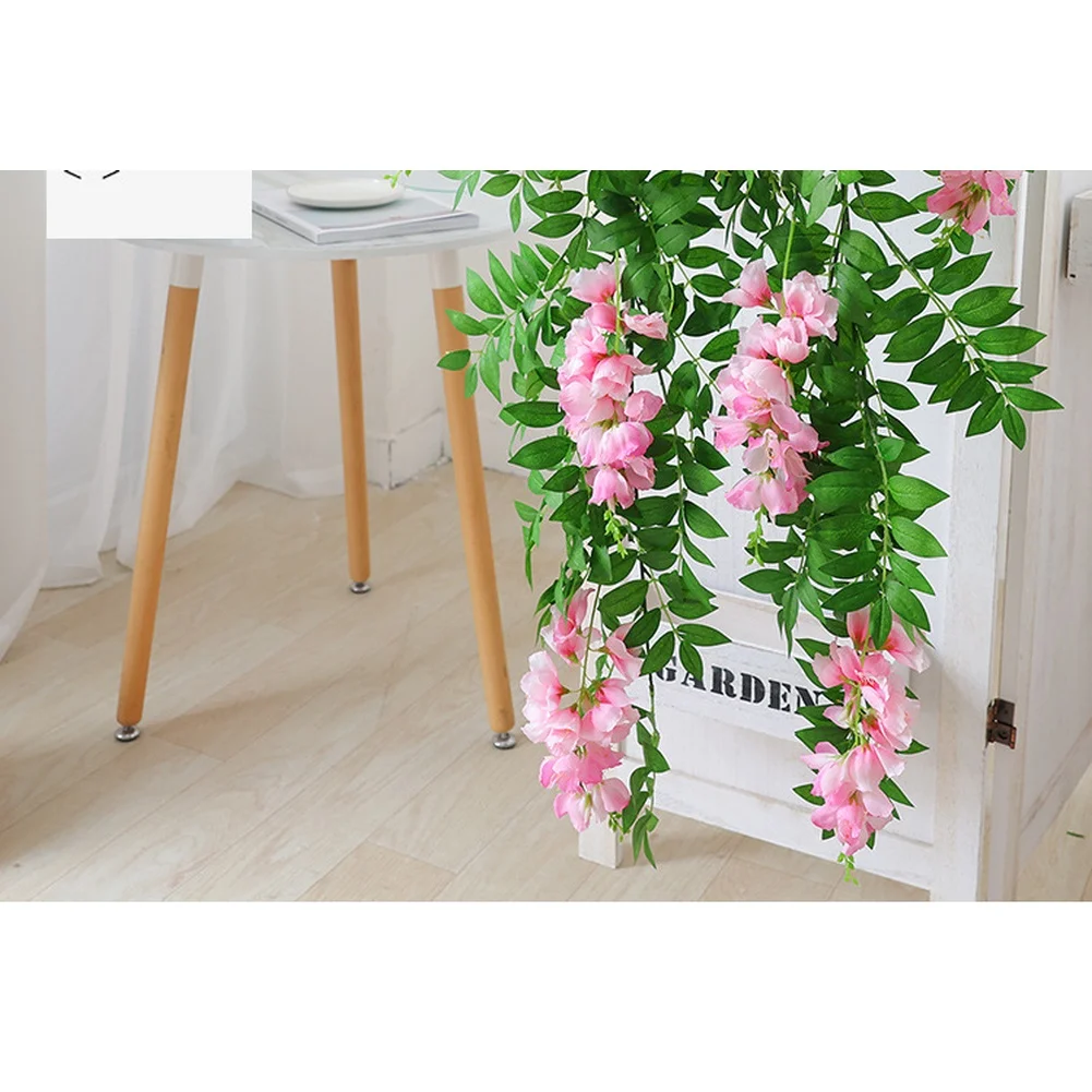 3 Branch 8 Head Hanging Lantern Flower Silk Flocking Floral Basket Wall Decor Outdoor Shepherd Hook -Heavy Duty Metal Garden