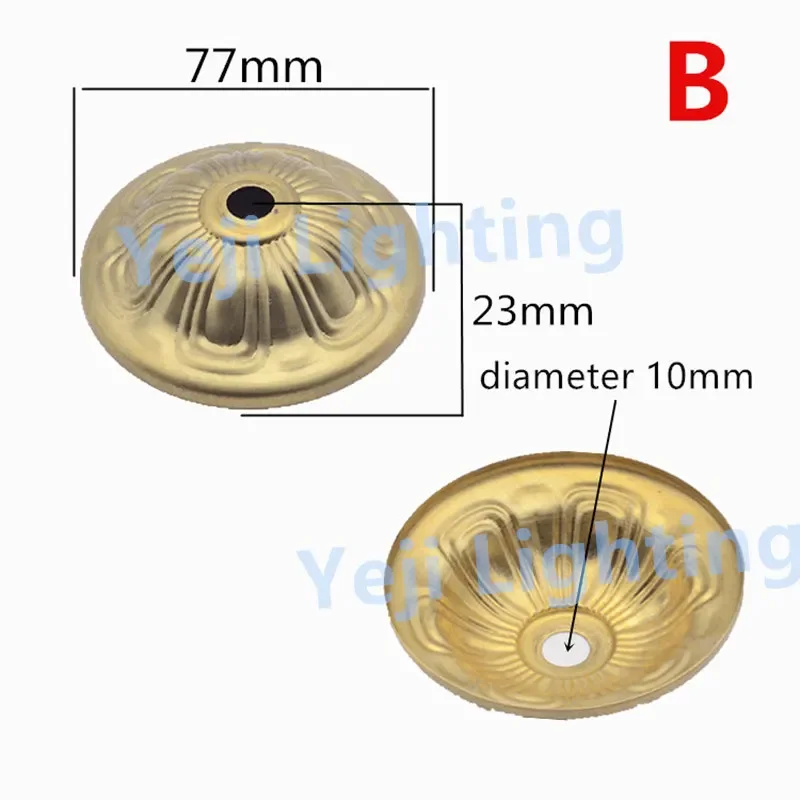 Brass hardware metal cover cap pure copper lamp body decorative cover cap for ceramic lamp chandelier modern led lamp decoration