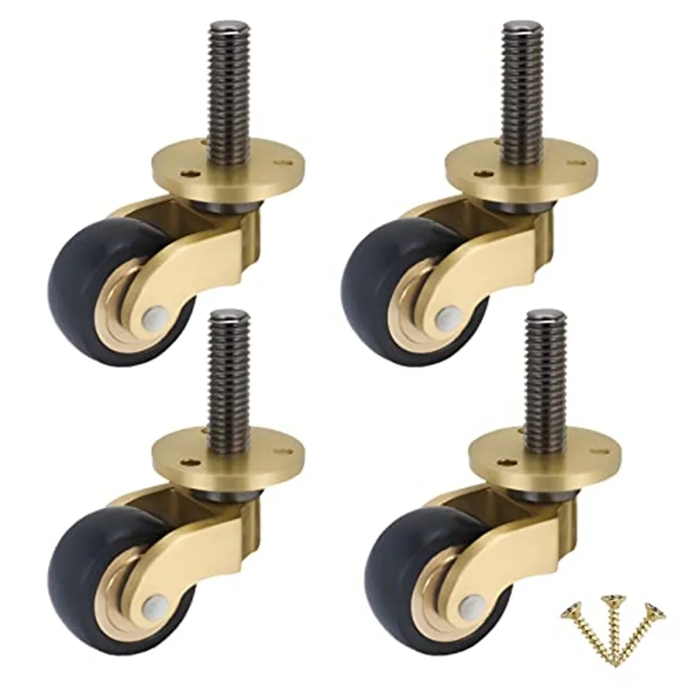 

Caster Wheels Set 360 Degree Casters Living Room Office Space Easy To Install Strong Load-Bearing Design For Coffee Tables