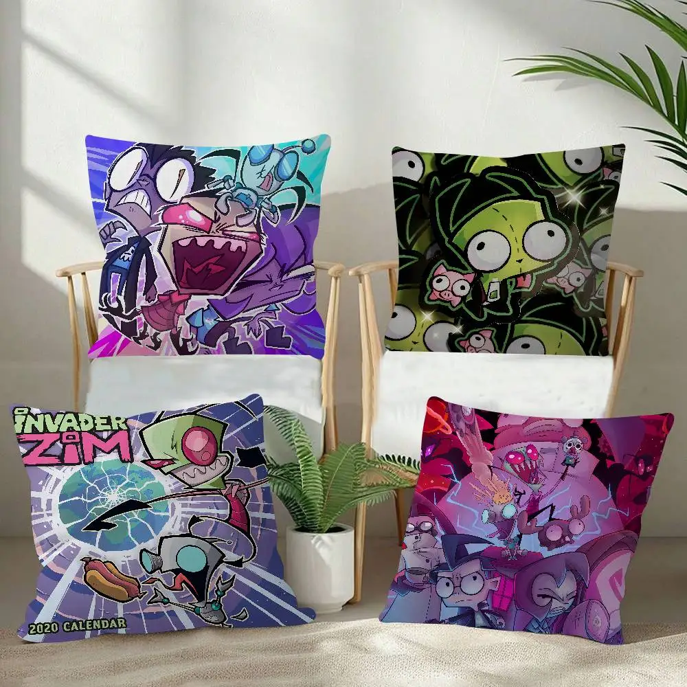 Funny Anime I-Invader ZIM Pillow Case Fashion Square Pillowcase Bedroom Sofa Room Ins Decoration Leisure