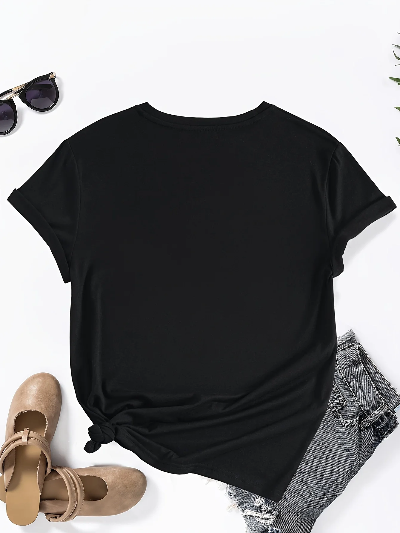 Casual Short Sleeve Mom And Grandma Print Crew Neck T-shirt Casual Short Sleeve Fashionable Letter Cartoon Print Vibrant Colors