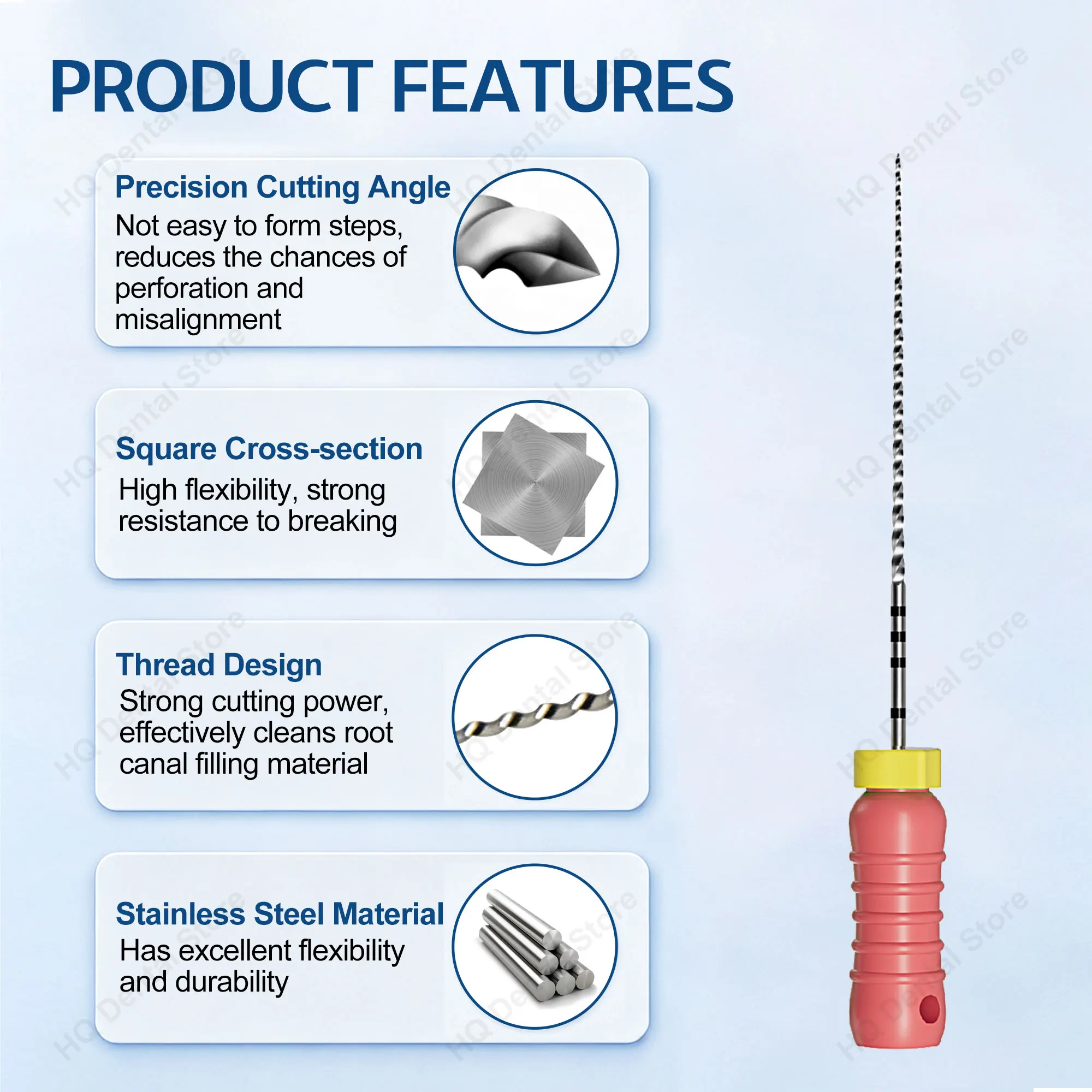 Twoendo 1Box Stainless Steel Ultrasonic Optional Sizes 6 Pcs/Pack Dental C+ Files Used For Root Cleaning Endodontic C-Pilot File