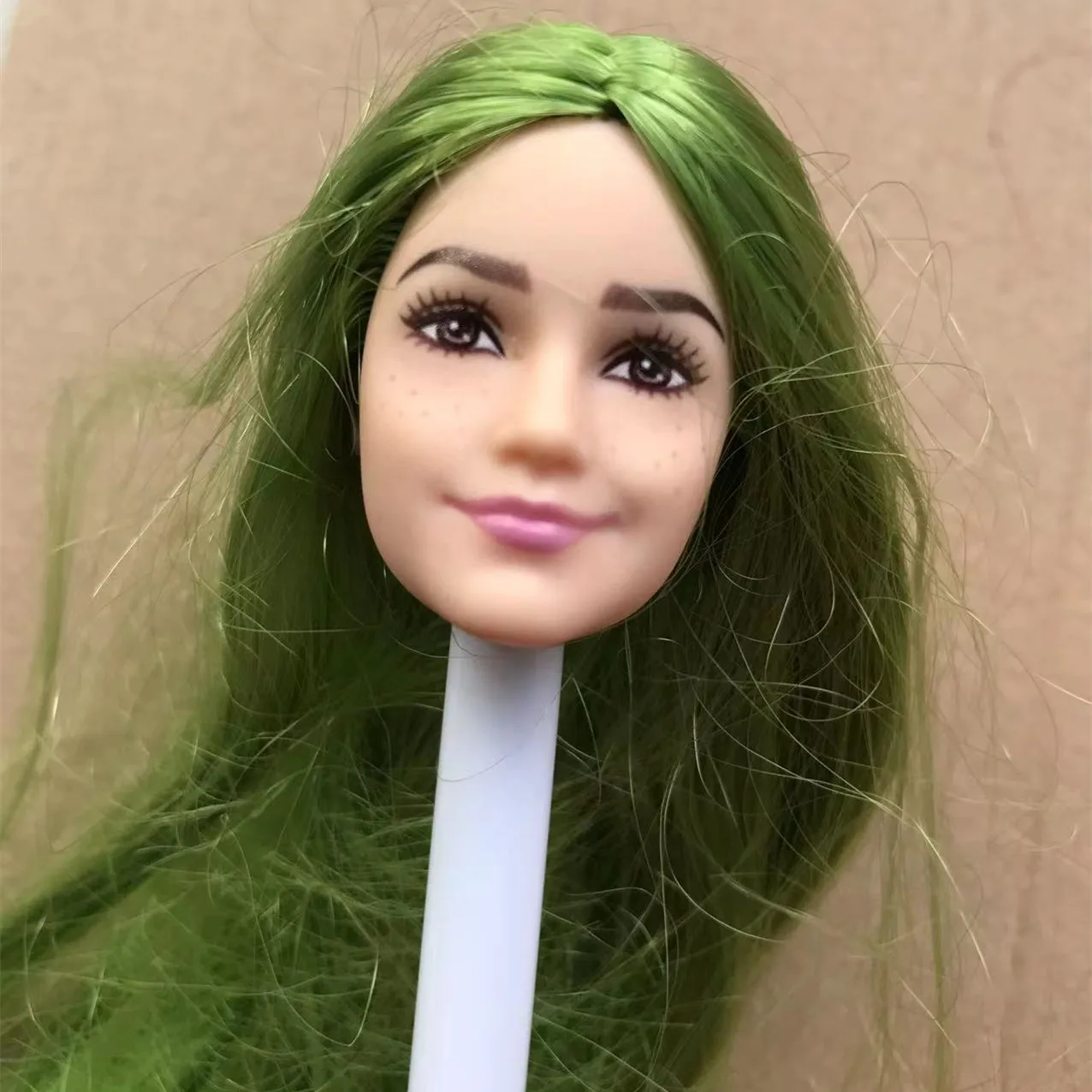 Rare Face Doll Head Colorful Hair Doll Accessories High Quality Collection Doll Parts DIY Dressing Doll Heads Girl Gift Toys