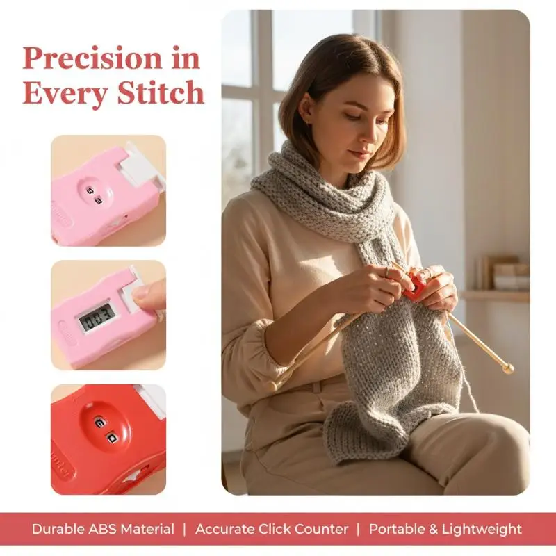 Portable Row Counter Knitting Needles and Crochet Tool Set for DIY Weaving Craft  Counting Home and Travel Use
