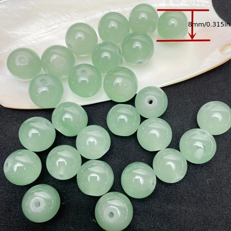 8mm/50pcs Sweet Style Dual Color Glass Loose Beads For Handmade DIY Bracelet Necklace Jewelry Making Supplies Decorative Beads