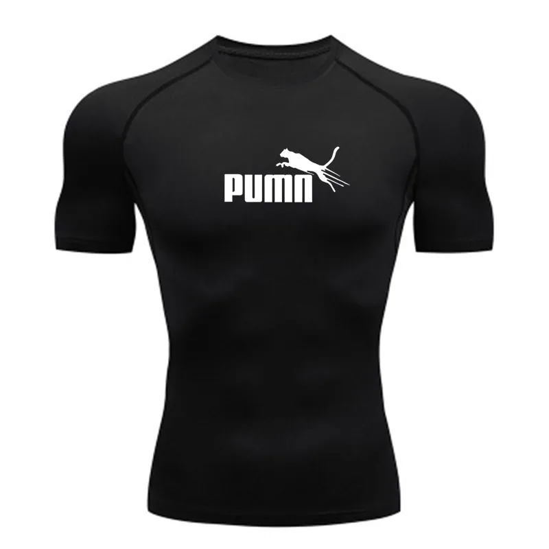 Workout Sportswear for Men's Compression Quick Dry Fit Short Sleeve Athletic T-Shirt for Gym Fitness Running Sport Bodybuilding